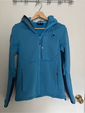 BLACK CROWS Corpus Polartec Fleece Snow Ski Jacket in Light Blue Medium